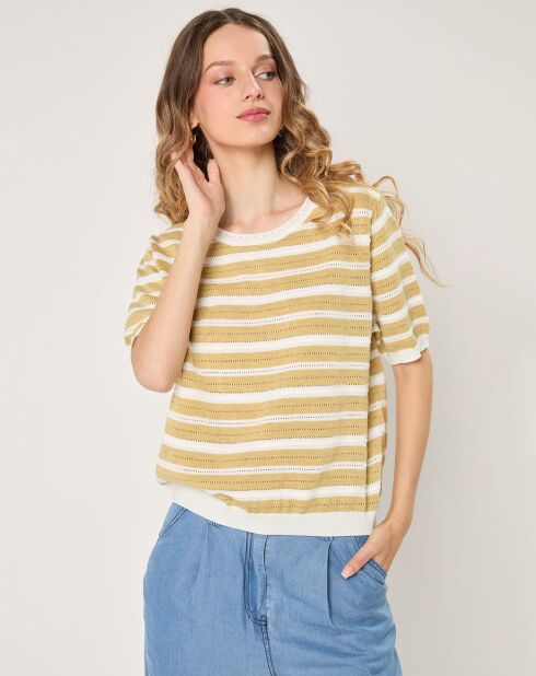 Pull manches courtes Louise vert