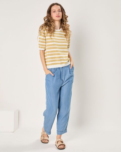 Pull manches courtes Louise vert