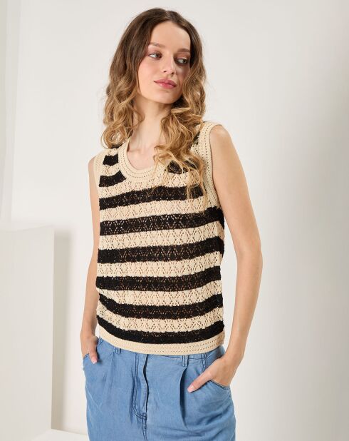 Aurore zwarte trui zonder mouwen