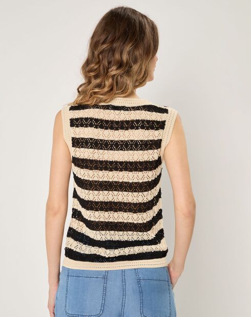 Aurore zwarte trui zonder mouwen