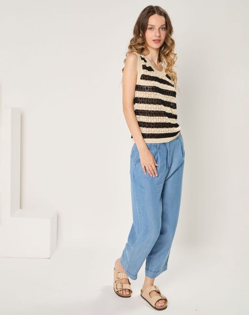 Aurore zwarte trui zonder mouwen