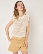 Pull sans manches Mathilde écru