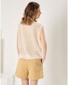 Pull sans manches Mathilde écru
