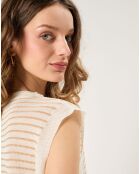 Pull sans manches Mathilde écru