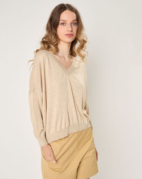Pull en Coton & Cachemire Marina beige