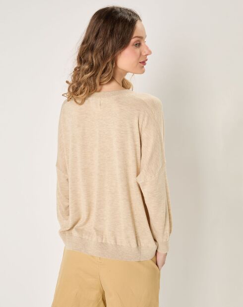 Pull en Coton & Cachemire Marina beige