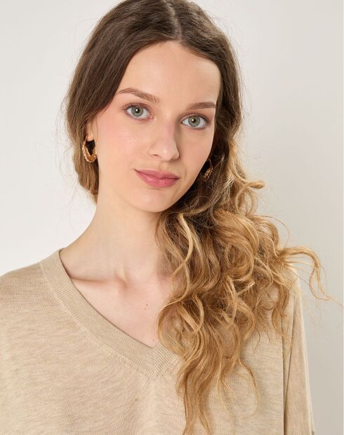 Pull en Coton & Cachemire Marina beige
