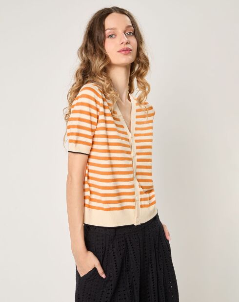 Sarah orangefarbener Pullover