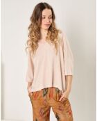 Pull en Coton & Cachemire Marine rose