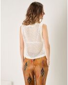 Pull sans manches Julie écru