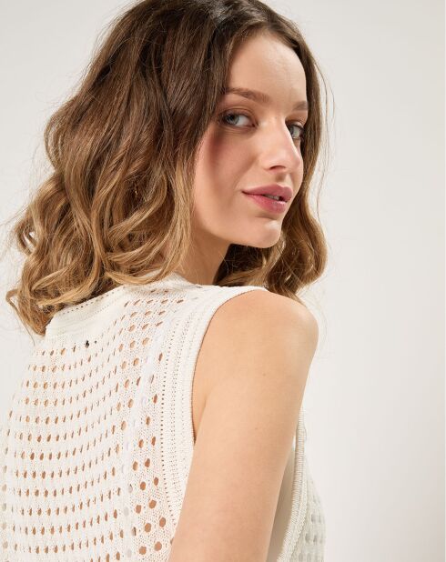 Mouwloze trui Julie ecru
