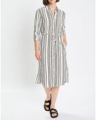 Robe fluide à rayures blanc/noir
