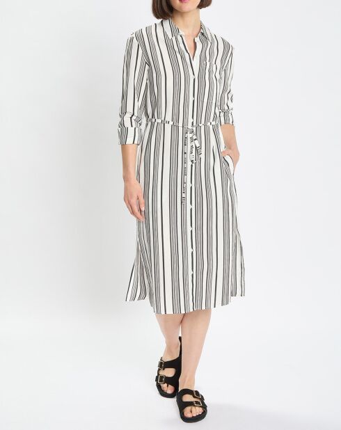 Robe fluide à rayures blanc/noir