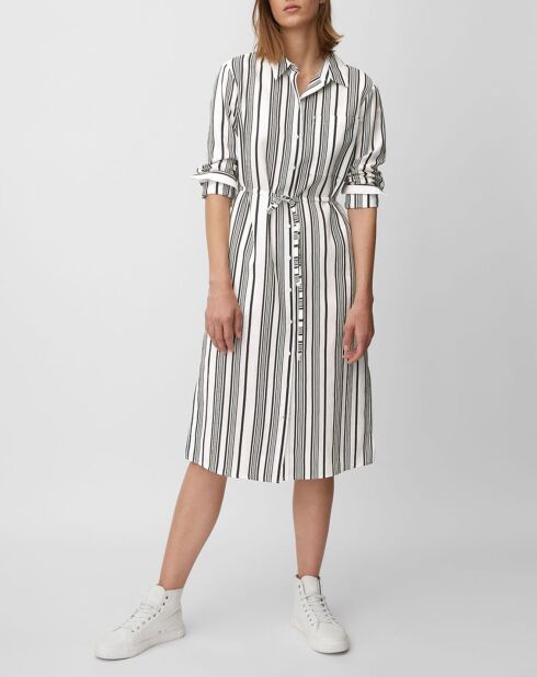 Robe fluide à rayures blanc/noir
