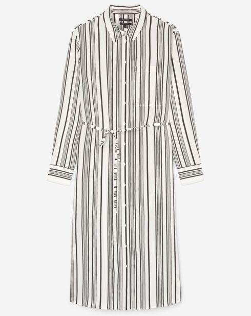 Robe fluide à rayures blanc/noir