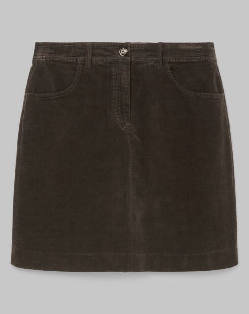 Jupe en Velours Easy marron