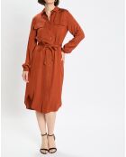 Robe chemise orange