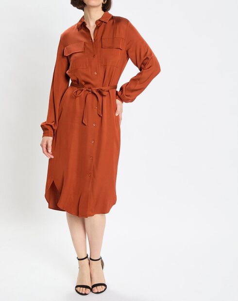Robe chemise orange