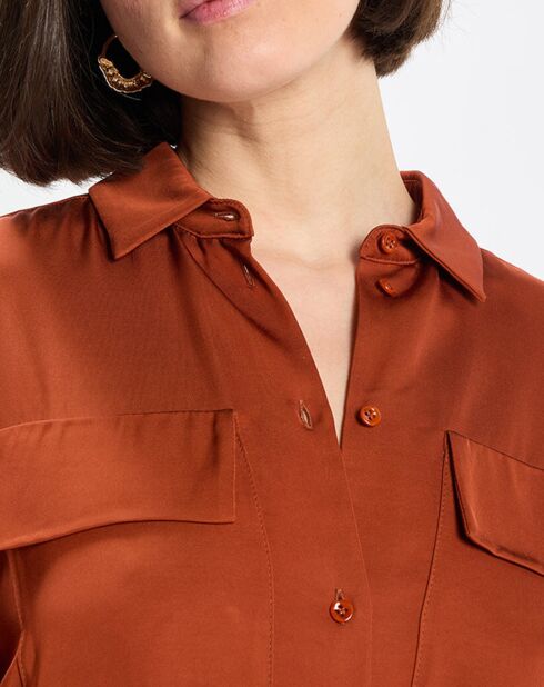 Robe chemise orange