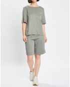 Top ample en Lyocell fluide kaki grisé