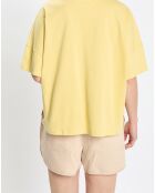 T-Shirt en Coton bio oversize Col rond jaune
