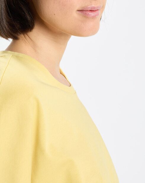 T-Shirt en Coton bio oversize Col rond jaune