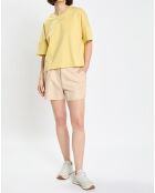 T-Shirt en Coton bio oversize Col rond jaune