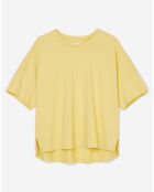 T-Shirt en Coton bio oversize Col rond jaune