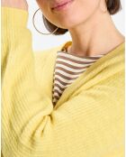 Gilet en Alpaga & Laine mélangés 3 Boutons jaune