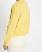 Gilet en Alpaga & Laine mélangés 3 Boutons jaune