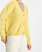 Gilet en Alpaga & Laine mélangés 3 Boutons jaune
