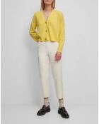 Gilet en Alpaga & Laine mélangés 3 Boutons jaune