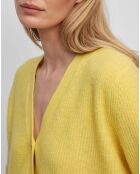 Gilet en Alpaga & Laine mélangés 3 Boutons jaune