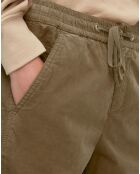 Pantalon en Velours de coton Milleraies kaki