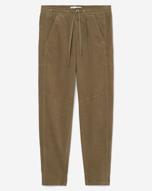Pantalon en Velours de coton Milleraies kaki