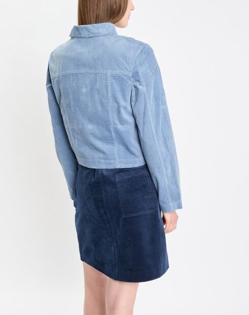 Veste courtes en Velours côtelé bleu ciel