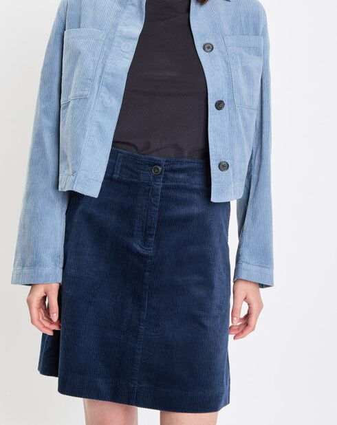 Veste courtes en Velours côtelé bleu ciel