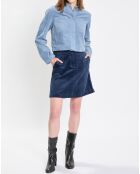 Veste courtes en Velours côtelé bleu ciel