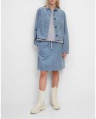 Veste courtes en Velours côtelé bleu ciel