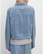 Veste courtes en Velours côtelé bleu ciel