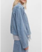 Veste courtes en Velours côtelé bleu ciel