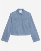 Veste courtes en Velours côtelé bleu ciel