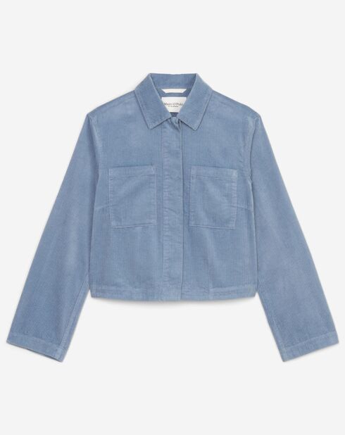 Veste courtes en Velours côtelé bleu ciel