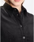 Robe Chemise en Velours lisse noire