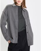 Surchemise en Coton effet Peau de pêche gris foncé
