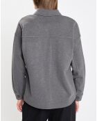 Surchemise en Coton effet Peau de pêche gris foncé