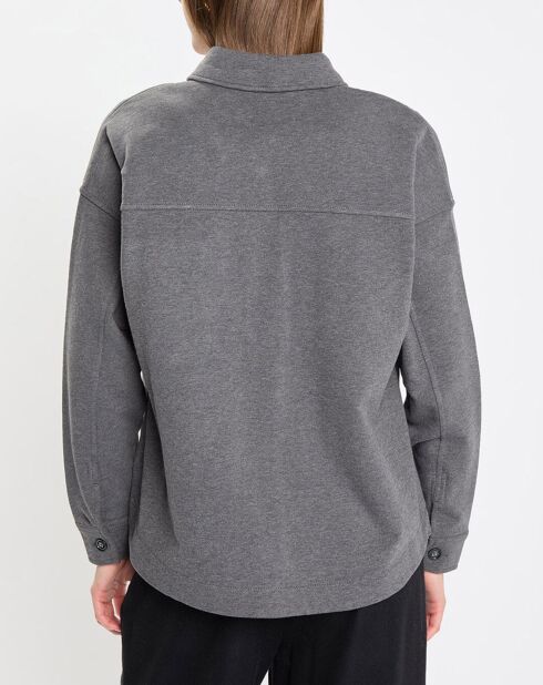 Surchemise en Coton effet Peau de pêche gris foncé
