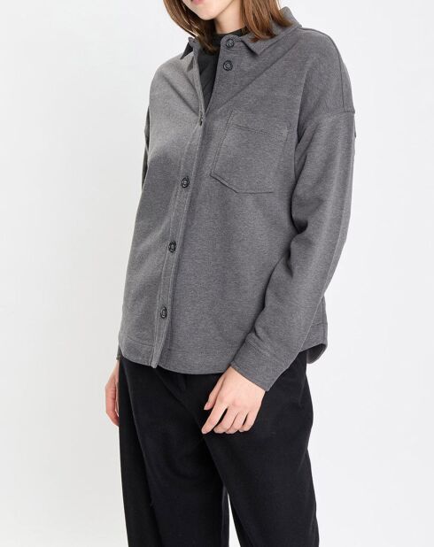 Surchemise en Coton effet Peau de pêche gris foncé