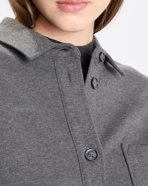 Surchemise en Coton effet Peau de pêche gris foncé