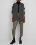 Surchemise en Coton effet Peau de pêche gris foncé